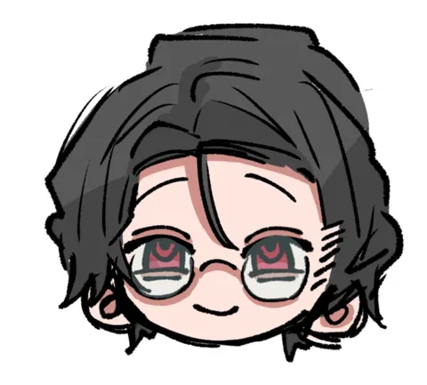 クールなメガネ男子の微笑み