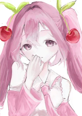 さくらんぼヘアの少女