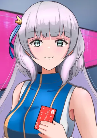 青の装いと温かな微笑み