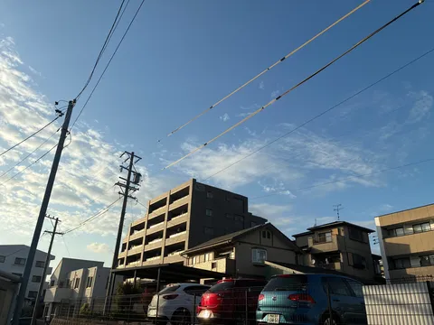 電線と青空のコントラスト