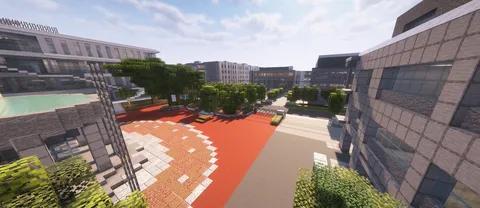 マインクラフトで再現された近未来都市