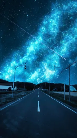 銀河と一本道、星に願いを