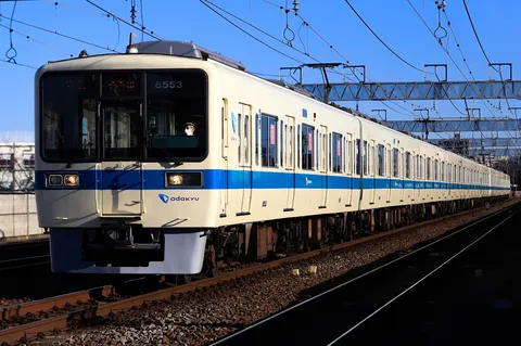 青空と白い車体のコントラスト