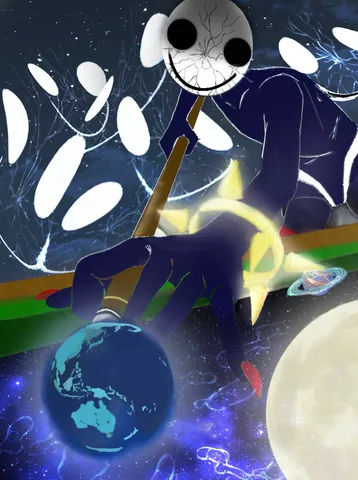 宇宙の外の神に取っては惑星ビリヤード