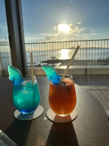 夕陽に映えるドルフィンカクテル