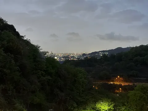 夜景と山のコントラスト