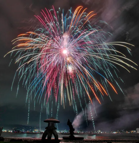 降り注ぐ光のシャワー、夜空を彩る