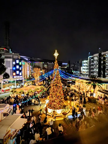星降る夜のクリスマスツリー