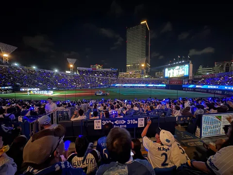 夜空を彩る青い光の海