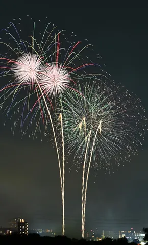 花火の夜、空に踊る軌跡