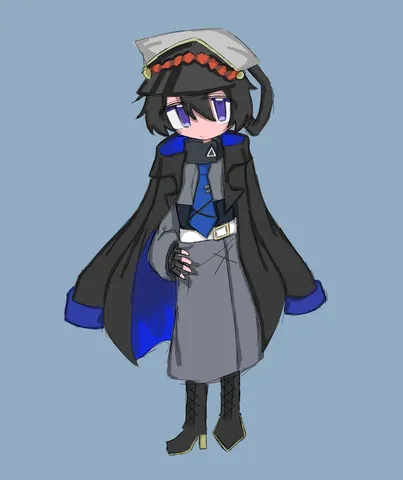 クールな衣装のデフォルメキャラ