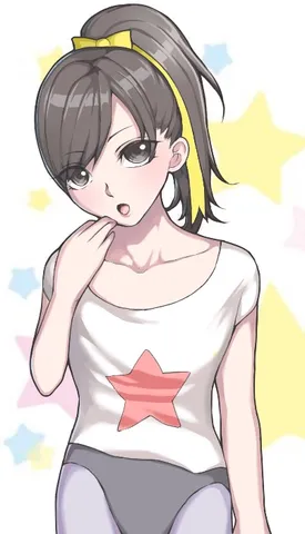 星柄トップスでキュートにポーズ