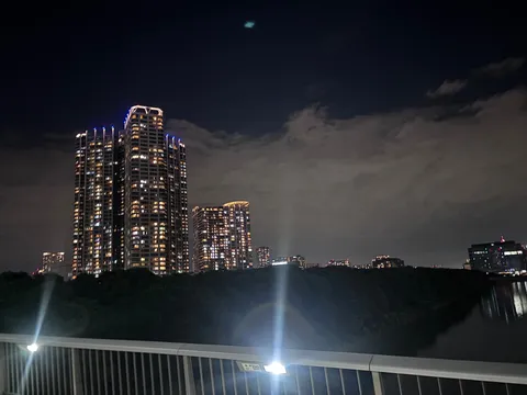 都会の夜空に灯る、光のタワー