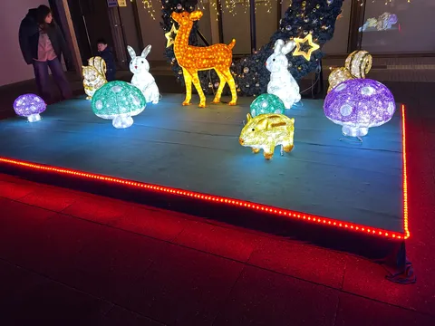 光る森のクリスマス風景