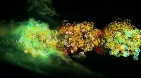 夜空に咲く光の華、夢心地な花火