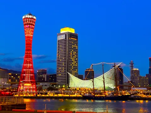 港の夜に輝く、多彩な光景