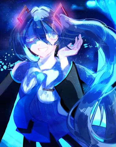 青い光をまとう幻想