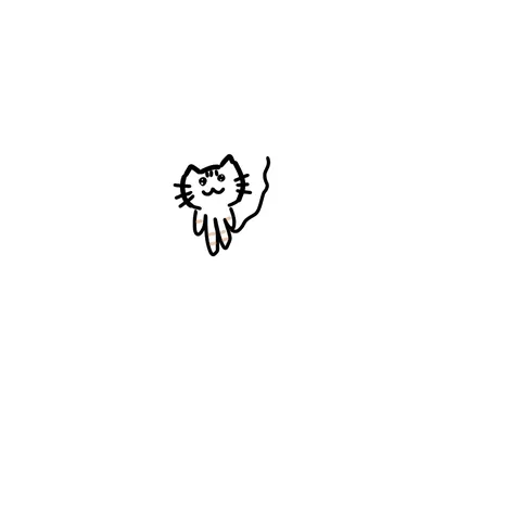 ゆるかわ猫ちゃんの線画アート