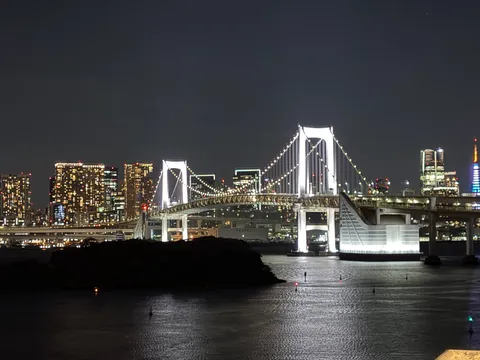 都会の夜景とレインボーブリッジ
