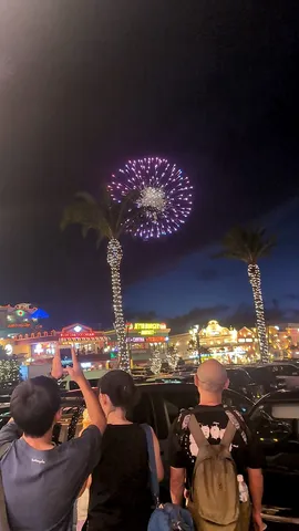 夜空に咲く光の花、南国ムード