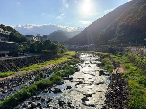 山里を流れる光の川