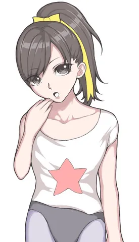 星柄Tシャツの運動少女