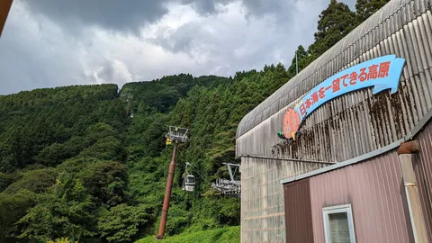 高原の風とロープウェイ