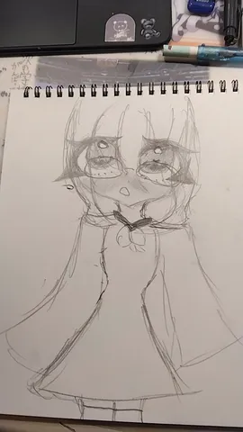 儚げな表情のスケッチ