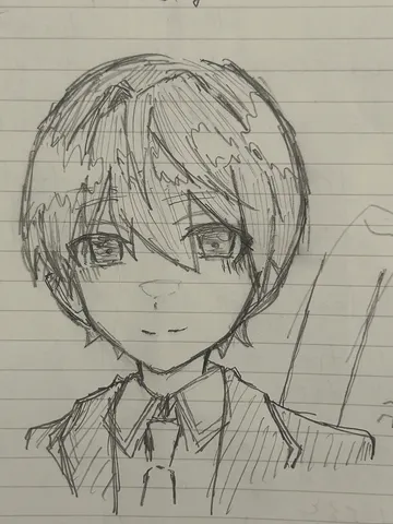 繊細なタッチの少年イラスト
