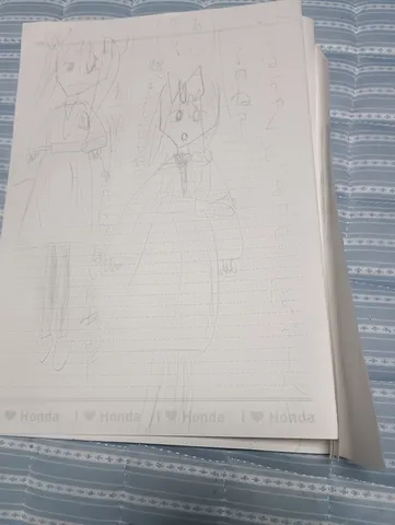 落書き帳に描かれた二人の少女