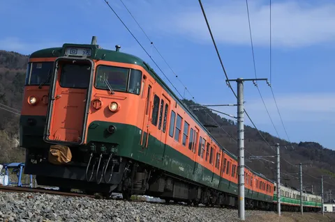 青空の下、力強く進む列車