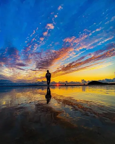 この映えは狙ってる？完璧夕焼け