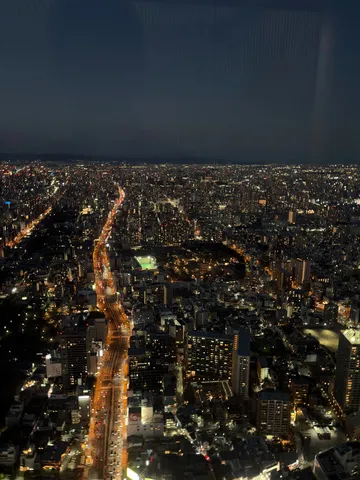 都会の夜景、光の川