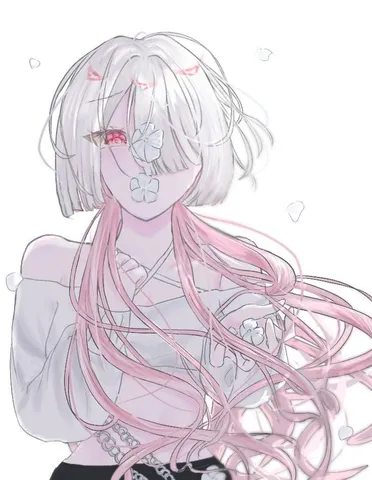 淡い花びらが舞う幻想的な世界