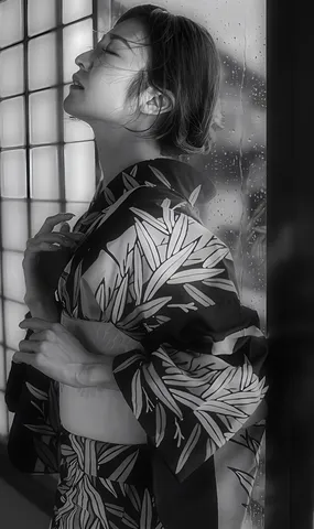 雨音と布の葉模様