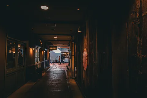奥へ誘う、光と影の小道