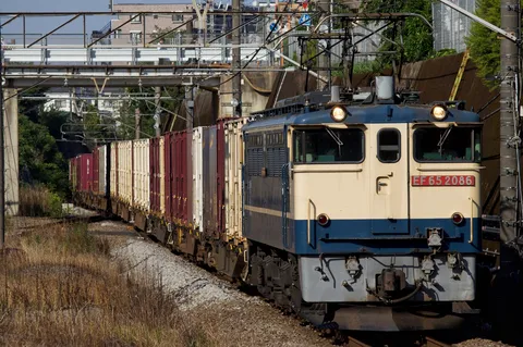 EF65 2086号機とコンテナ列車の邂逅