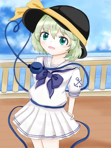 セーラー服と夏の海、小悪魔な表情