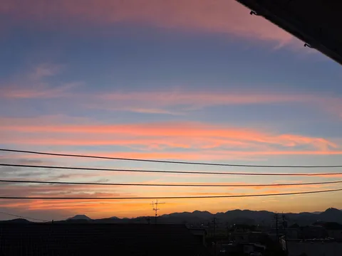 夕焼けの一筋の時間