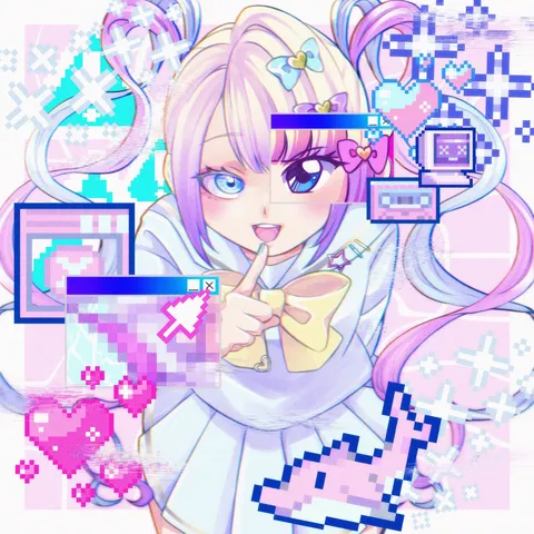 ピクセルアートと少女のサイバーパンク