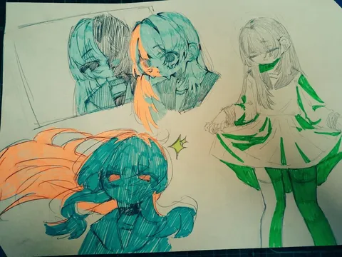 萌え袖と鮮やかな色使い