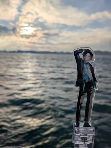 海辺に映える一枚の影