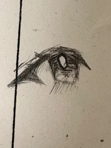 鉛筆で描かれた、アンニュイな瞳