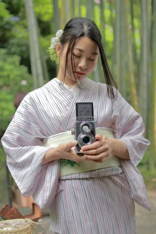 竹林とRICOHFLEX、静かな佇まい