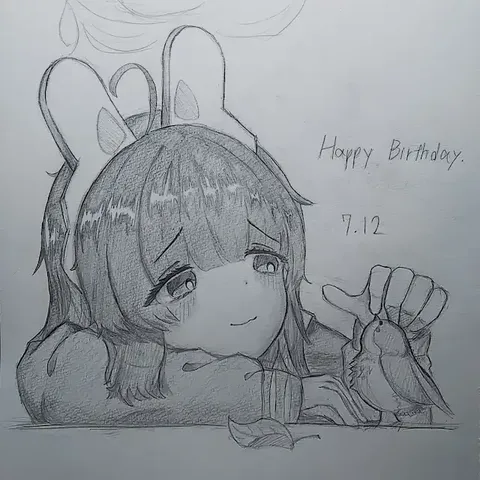 うさ耳少女と小鳥の静かな時間