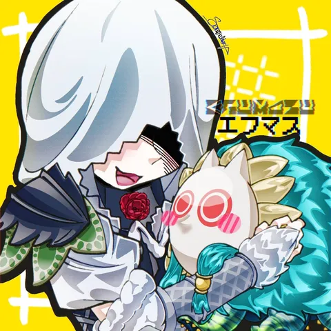 覆面キャラクターのぎゅっと抱擁