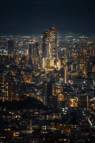 灯りが積もる夜景