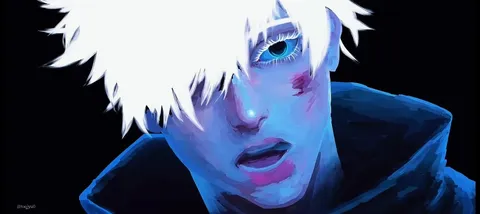 漆黒に浮かぶ蒼い視線