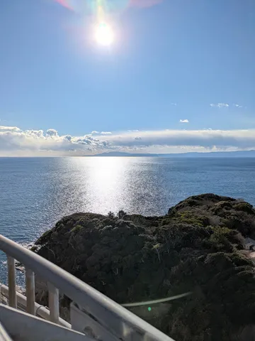 太陽と海、島影のコントラスト