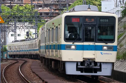 日常を彩る青とクリームの列車